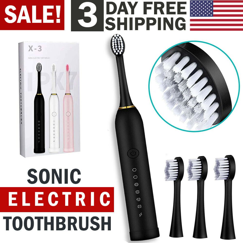 Rechargeable Sonic Electric Toothbrush Brush Heads Toothbrushes for Adults and Kids - thatnatureworld